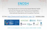 Ensuring Access to Community-based Mental Health Services ... · • Legal capacity and the right to decide in mental health and social services • Mental health and social services