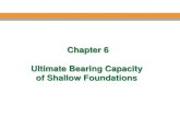 Chapter 6 Ultimate Bearing Capacity of Shallow Foundations · 2019-09-30 · foundation fails (Q u) The value of (Q u) divided by the area of the footing is considered to be the ultimate