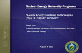Nuclear Energy Enabling Technologies (NEET) Program Overview workshop... · 2015-07-09 · Nuclear Energy Enabling Technologies (NEET) Program Overview James Peltz Program Manager,