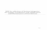 RFP for selection of System Integrator for Supply, Installation … RFP for Selection of... · 2017-06-09 · RFP for selection of System Integrator for Supply, Installation with