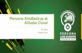 Percona Xtrabackup at Alibaba Cloud...•TokuDB redo logs and FT data filesare copied at a coarse level (like MyISAM), RXB do not understand TokuDB format. Redo log recovery is performed