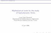 Mathematical tools for the study of hydrodynamic …Mathematical tools for hydrodynamic limits Notations Notations Nondimensional form of the Boltzmann equation Ma@ tf + v r xf = 1