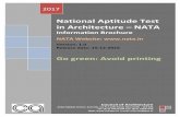 National Aptitude Test in Architecture NATA...National Aptitude Test in Architecture t NATA Information Brochure NATA Website: Version: 1.0 Release date: 15 -12 -2016 Go green: Avoid