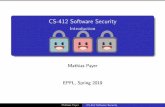 CS-412 Software Security - Introduction … · Softwaretesting: fuzzing Softwaretesting: sanitization Mitigation Programanalysis Pingmeifinterested Figure2: Mathias Payer CS-412 Software