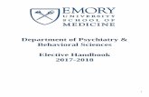 Department of Psychiatry & Behavioral Sciences Elective ...psychiatry.emory.edu › documents › education › Resident... · Elective Handbook 2017-2018 . 2 Clinical/Research Electives