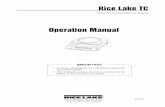 Rice Lake TC Balance€¦ · Rice Lake TC Tuning Fork Compact Electronic Balance . Operation Manual . this manual carefully. IMPORTANT • To ensure safe and proper use of the balance,