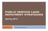 PUBLIC SERVICE LOAN REPAYMENT STRATEGIES · Education Services 1 . The Good News!! ... Options exist to help you repay your federal student loans if you are planning a career in public