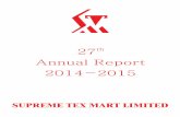 27th Annual Report 2014-2015 - Bombay Stock Exchange · and Mr. Robin Vijan (Company Secretary) was approved as KMP. In the month of May, 2015 Mr. Robin Vijan resigned from the Company