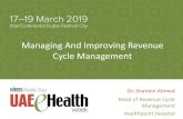 Managing And Improving Revenue Cycle Management€¦ · Revenue Management Life Cycle FRONT -END •Payer negotiation and renegotiation , patient accesses including scheduling , preauthorization