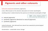 Pigments and other colorants - vscht.cz Pigments and... · Pigments and other colorants Colou red compounds (colorants, pigments) colour effect based on the selective absorption of