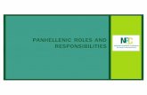 PANHELLENIC ROLES AND RESPONSIBILITIES · One learns how to act ethical and behave ethically PANHELLENIC ETHICS. Two important points when it comes to ethics… ¡The first is setting