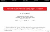 Toward isiZulu Natural Language Generation › files › zuluNLGtalkUCT.pdf · 2015-10-15 · MotivationisiZulu intro isiZulu NLGDiscussionConclusions Toward isiZulu Natural Language