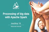 Processing of big data with Apache Spark - JUGjug.mk/presentations/javaskop18/spark.pdf · 8 Processing of big data with Apache Spark • Spark • Real time, streaming • Processes