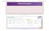 Operations with Radicals - Weebly€¦ · Operations with Radicals Radical: a square, cube or higher root, such as or ; is called the radical symbol. Entire Radical: a radical without