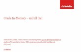 Oracle In-Memory and all that · Oracle In-Memory –and all that 1 Paolo Kreth, DBA, Head of team Datamanagement, paolo.kreth@mobiliar.ch ... A team of 5+ people works for actuary