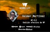 Heimer Martínez - WordCamp Bogotá 2018Wp plugin wp plugin install wp plugin update Wp plugin list wp plugin activate ... Woocommerce wp wc   $ wp