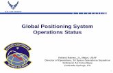 Global Positioning System Operations Status2d Space Operations Squadron Mission To provide positioning, navigation, timing effects, nuclear detonation detection, and launch, anomaly