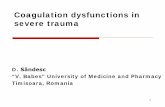 Coagulation dysfunctions in severe traumaBleeding in trauma – epidemiology (1) Trauma leading cause of death 1-44 years leading cause of years of potential life lost. 1 . Coagulopathy