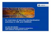 An overview of security standardization activities in CEN and … · 2014-01-16 · Security standardization in CEN and CENELEC –an overview CENELEC/TCs in CENELEC most technical