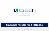 Financial results for 1-3Q2016 - CIECH Financial results for 1-3Q2016 Adj. EBITDA - Normalised EBITDA
