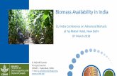 Biomass Availability in India - European Commission · 2018-03-19 · Biomass resources are thinly spread • India has only 2.3% of world’s land resources but home to 17% of world