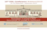 Home - 15th ESIL Conference - PROGRAMME...Chair: Philippe de Bruycker Université libre de Bruxelles Digital Borders and Data Territories: Sovereignty, Territoriality and Data-Driven