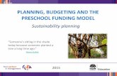 PLANNING, BUDGETING AND THE PRESCHOOL FUNDING MODEL · • Long-term Budgeting for Viability • Pre-school Funding Model • Operational Support and Viability Funding • Supporting