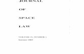 JOURNAL OF SPACE LAW · A JOURNAL DEVOTED TO SPACE LAW AND THE LEGAL PROBLEMS ARISING OUT OF HUMAN ACTIVITIES IN OUTER SPACE. Volume 31, Issue 2 The National Remote Sensing and Space