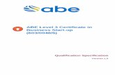 ABE Level 3 Certificate in Business Start-up (603/0048/6) · ABE Level 3 Certificate in Business Start-up (603/0048/6) The ABE Level 3 Certificate in Business Start-up consists of