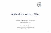 Antibody Engineering & Therapeutics December 14, 2017 · 2 The Antibody Society • The Antibody Society is a non-profit trade association representing individuals and organizations