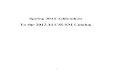 Spring 2014 Addendum To the 2012-14 CSUSM Catalog · BUS 304 4 . FIN 304 4 . MIS 304 4 . MGMT 305 4 . MKTG 305 4 . OM 305 4 . Business Administration Option Electives . Electives