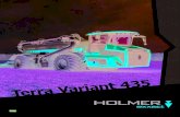11/2018 - HOLMER Maschinenbau · Для вашего успеха. Кратко о Terra Variant 435: > Движение со смещением колеи и шины Terra — максимально