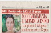 MARTEDi 21 GIUGNO 2016 Giornale di Merate WEB ApertaMente ...confcommerciolecco.it/.../GIORNALE-DI-MERATE-Wikimania...mondo … · ESINO Il mondo si raduna a Esino. Da domani, 21