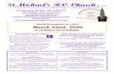 St.Michael’s R.C. Church · 2020-03-18 · St.Michael’s R.C. Church Est. 1870 Serving the Community of Sunset Park/Sirviendo a la Comunidad de Sunset Park FOURTH SUNDAY OF LENT