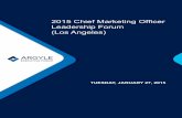 2015 Chief Marketing Officer - ArgyleJan 27, 2015  · 2015 Chief Marketing Officer Leadership Forum (Los Angeles) Tuesday, January 27, 2015 7:45am – 6:10pm ... Marketing is undergoing