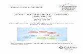KIRKLEES COUNCIL ADULT & COMMUNITY LEARNING HANDBOOK … · KIRKLEES COUNCIL . ADULT & COMMUNITY LEARNING HANDBOOK . 2018-2019 . Lifelong Learning: Working together, building communities,