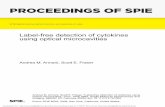 PROCEEDINGS OF SPIE · Label-free detection of cytokines using optical microcavities Andrea M. Armani, Scott E. Fraser Andrea M. Armani, Scott E. Fraser, "Label-free detection of