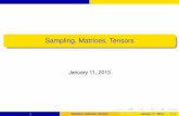 Sampling, Matrices, Tensorsmath.iisc.ac.in/~nmi/downloads/kannan_conf.pdf · Sampling, Matrices, Tensors January 11, 2013 Sampling, Matrices, Tensors January 11, 2013 1 / 1. Set-up