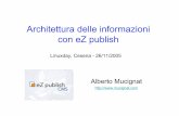 Architettura delle informazioni con eZ publish · Architettura delle informazioni con eZ publish Alberto Mucignat  Linuxday, Cesena - 26/11/2005
