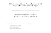 Distribution Analyzer 1.2 Validation Package · This validation performs system level testing to demonstrate that the application meets the basic user requirements when used on a