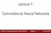 Lecture 7: Convolutional Neural Networksvision.stanford.edu/.../2016/winter1516_lecture7.pdf · Fei-Fei Li & Andrej Karpathy & Justin Johnson Lecture 7 - 50 27 Jan 2016 The brain/neuron