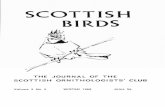 SCOTTISH BIRDS · 2017-11-20 · SCOTTISH BIRDS TIlE JOURNAL OF TIlE SCOTIISH ORNITHOLOGISTS' CLUB Contents of Volume 5, Number 4, Winter 1968 Page Editorial 185 Ornithological Atlas