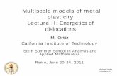 Multiscale models of metal plasticity Lecture II ... · • The classical theory of linear-elastic dislocations • The dislocation core: The Peierls-Nabarro model • Extensions