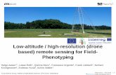 Low-altitude / high-resolution (drone based) remote sensing for … · Low-altitude / high-resolution (drone based) remote sensing for Field-Phenotyping 05.07.2019 Helge Aasen1*,