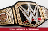 WWE Q3 2019 RESULTS OCTOBER 31, 2019/media/Files/W/WWE/documents/q3-201… · Q3 2019: FINANCIAL HIGHLIGHTS $188.4 $186.3 $18.1 $6.4 $35.8 $25.4 Revenue Operating Income Adjusted