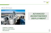 ADVANCED BIOREFINERIES DEPLOYMENT...• 10% renewable energy (sustainable biofuels). • food-based biofuels capped at 7% and no support post-2020 • Non binding 0,5% min national