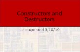 Constructors and Destructors...Constructors and Destructors •Destructor •Member function automatically called when an object is destroyed •When the function that created the