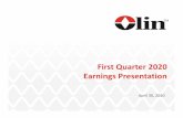 First Quarter 2020 Earnings Presentation · Definitions of these measures and reconciliation of GAAP to non‐GAAP measures are provided in the appendix to this presentation. 2. 3