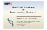 The EC-US Taskforce on Biotechnology Research · Judith B. St. John, US Co-Chair EC-US Task Force on Biotechnology Research 20th Anniversary Workshop Barcelona, Spain June 2, 2010.