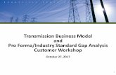 Transmission Business Model and Pro Forma/Industry ......Pro Forma/Industry Standard Gap Analysis Customer Workshop October 27, 2017 1 . Customer Workshop Agenda 2 ... Pro Forma/Industry